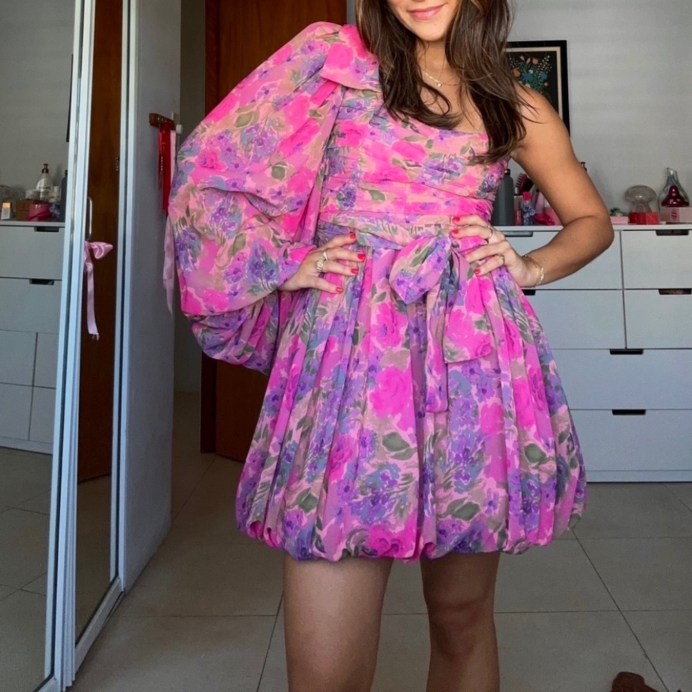 For Love & Lemons One Shoulder Mini Dress